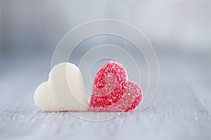 Red And White Valentines Day Candy Hearts Horizontal