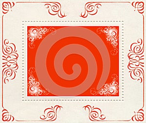 Red and white vintage banner background