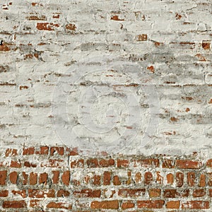 Red White Vintage Brick Wall Whitewash Frame Background Texture