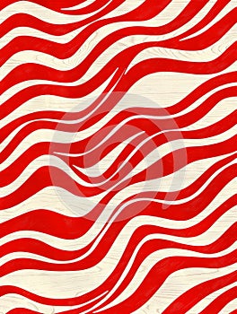 Red and white wavy lines background