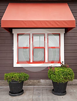 Red and White Window