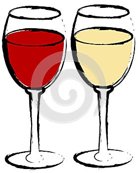 Red and white wine