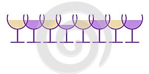 red and white wine in an abstract wine logo