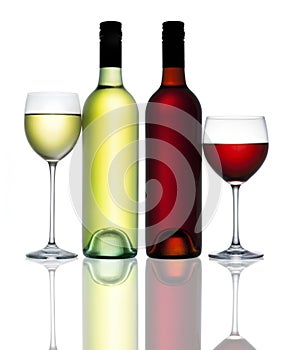 Red White Wine Bottle Glass photo