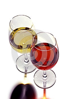 Red & white wine glasses.