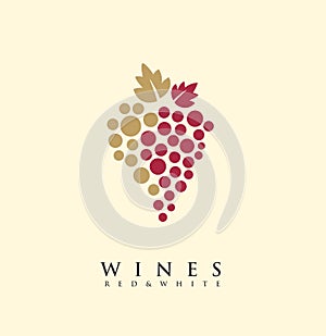 Red and white wines creative logo idea