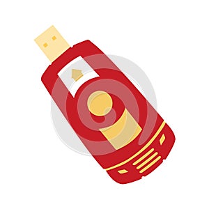 red white and yellow USB vector illustration