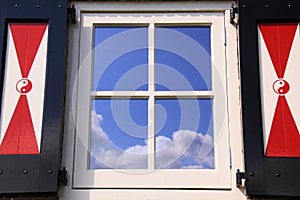 Red and white Yin Yang