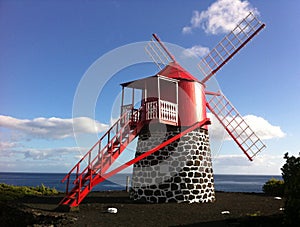 Red Windmill in Azores