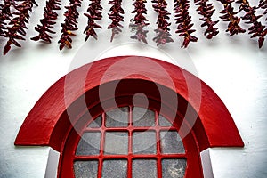 Red window and chili - Espelette
