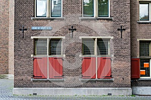 Red Window of Grote kerk (Big Church) in The Hague