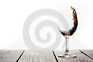 Red wine being poured into a glass