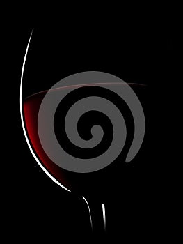 Red wine on a black background ,saved clipping path.