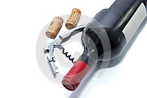 Red wine bottle with cork