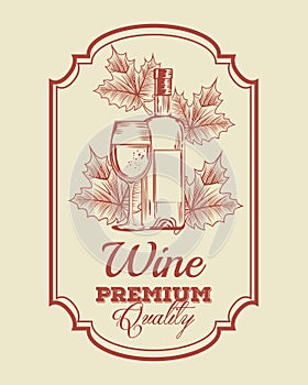 Red wine bottle and cup label