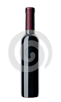 Red wine bottle isolated