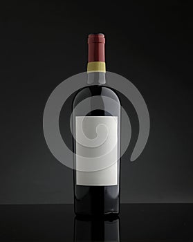 Red wine bottle without label