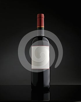 Red wine bottle without label