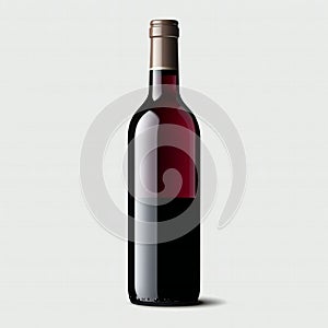 red wine bottle no label isolated over white background