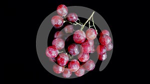Red wine, a bunch of grapes, fruit background