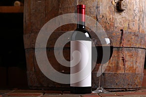 Red wine in cellar