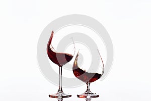 Red wine and cognac in glasses