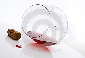 Red wine and cork stopper