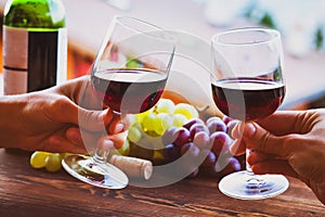 red wine, couple drinking wine in luxurious restaurant