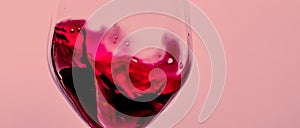 Red wine in crystal glass, alcohol drink and luxury aperitif, oenology and viticulture product