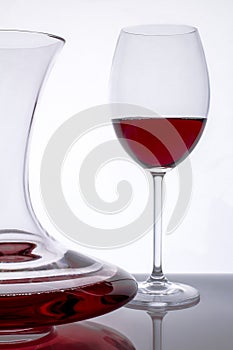 Red wine decanter and glass 3