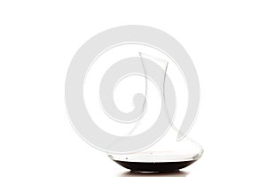 Red wine decanter isolate on white background