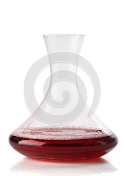 Red wine on a decanter isolated photo