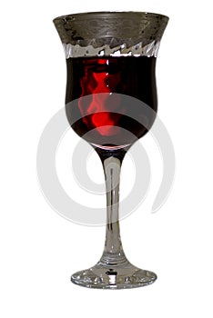 Red wine in a fancy glass - isolated