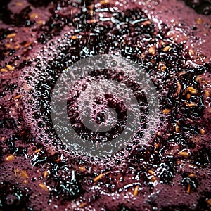 Red Wine Fermentation Process in Oak Barrel