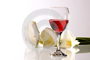 Red wine and flowers