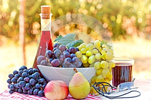 Red wine and fruits
