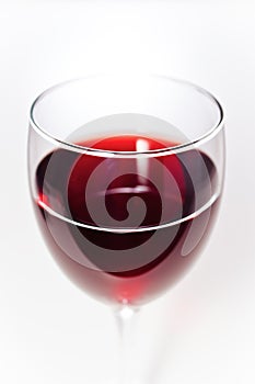 Red wine in glass closeup