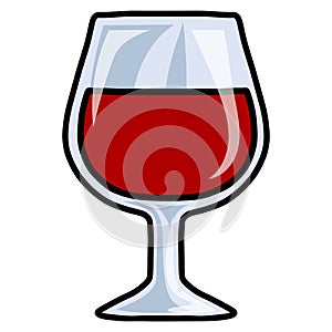 Red Wine Glass Doodle Drawing Vector Illustration