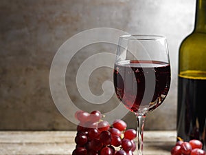 Red Wine Glass And Grapes