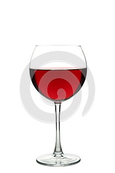 Red wine glass isolated on a white