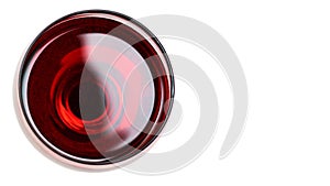 Red Wine in glass. Isolated on white background. copy space, template