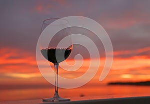 Red Wine glass sunset