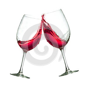 Red wine glasses