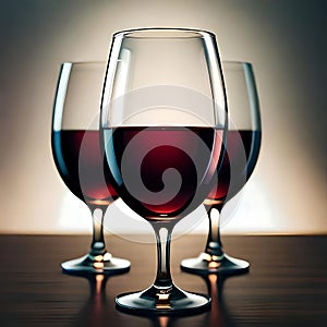 Red wine in glasses - ai generated image