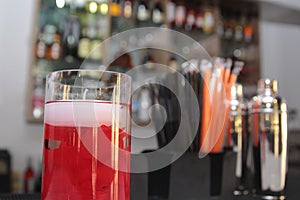 Red wine glasses at the bartender lounge