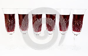 Red wine glasses