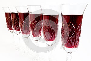 Red wine glasses