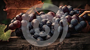 Red wine grapes background. Generative AI