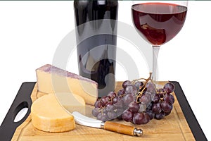 Red Wine, Grapes And Cheese