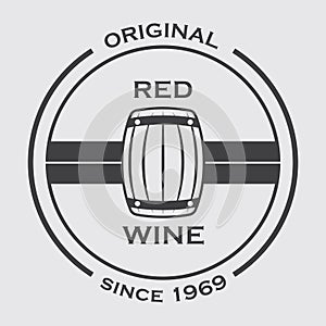 red wine label. Vector illustration decorative design